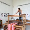 Sarah Viguer working with the loom_ Le Gist _ June 2024